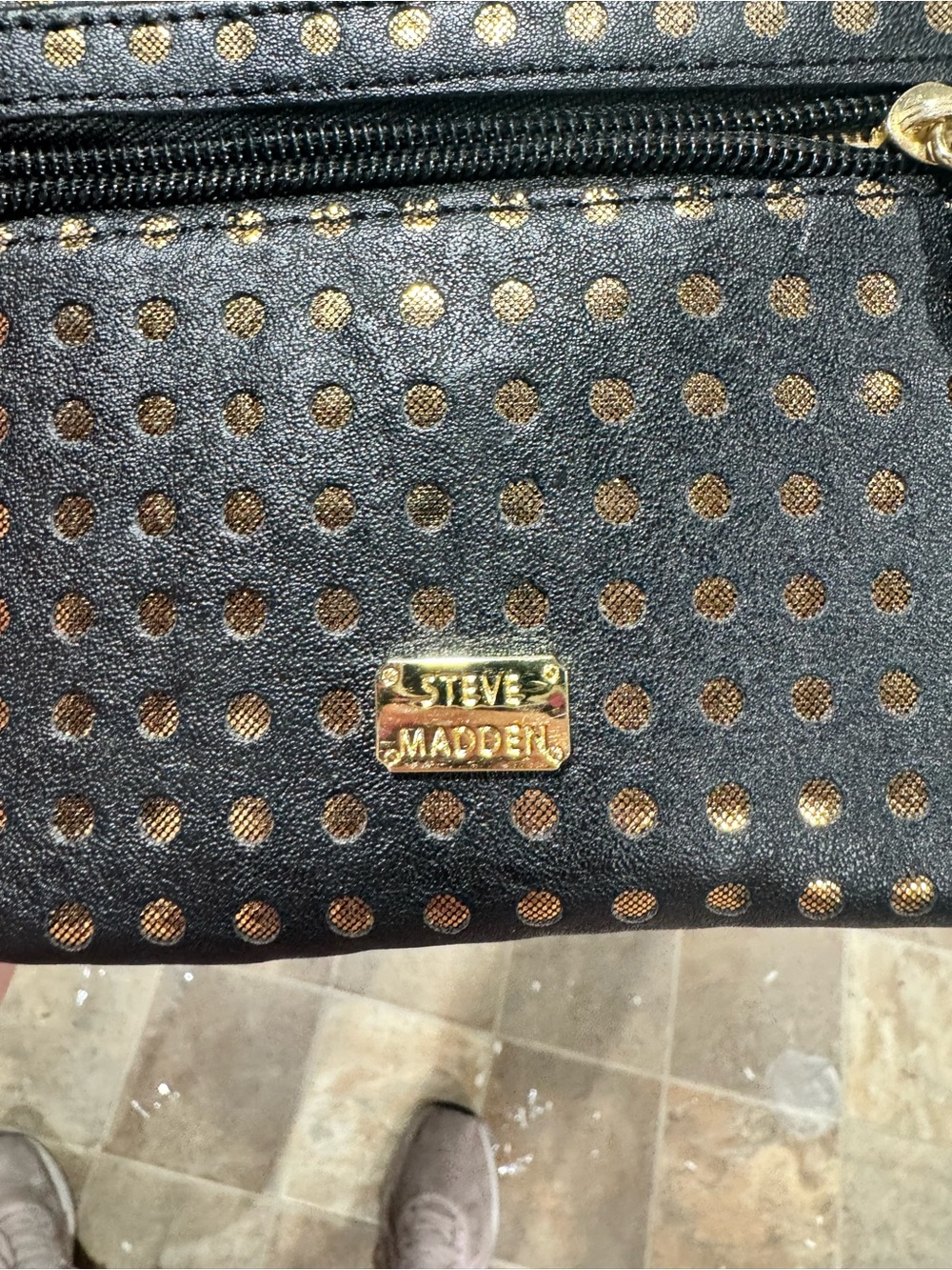 Steve Madden Black Wallet with Gold‎ Dot Accents